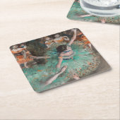 Edgar Degas - Schwuchender Tänzer / Tänzer in Grün Rechteckiger Pappuntersetzer (angewinkelt)