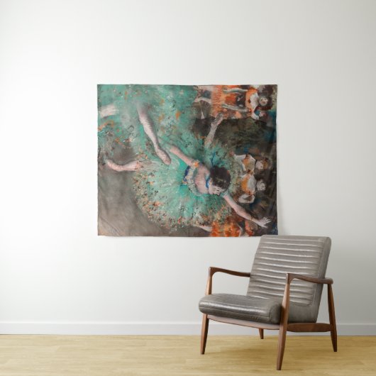 Edgar Degas - Schwuchender Tänzer / Tänzer in Grün Wandteppich (Beispiel (Horizontal))