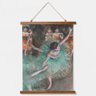 Edgar Degas - Schwuchender Tänzer / Tänzer in Grün Wandteppich Mit Holzrahmen