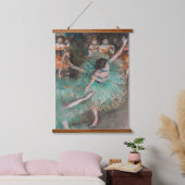 Edgar Degas - Schwuchender Tänzer / Tänzer in Grün Wandteppich Mit Holzrahmen (Schlafzimmer)