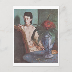 Edgar Degas - Sitzende Frau mit Vase 1872 Portrait Postkarte