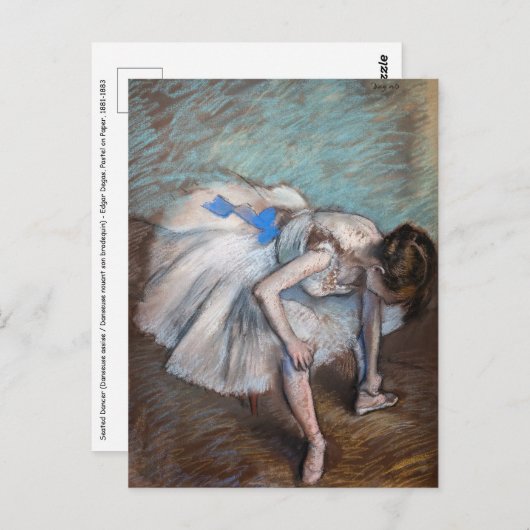 Edgar Degas - Sitzender Tänzer Postkarte (Vorne/Hinten)