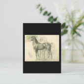 Edgar Degas Studie eines Pferdes mit Zahlen Postkarte (Stehend Vorderseite)