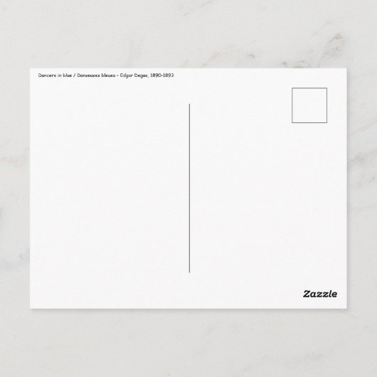 Edgar Degas - Tänzer in Blau Postkarte (Rückseite)