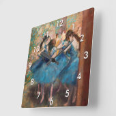 Edgar Degas - Tänzer in Blau Quadratische Wanduhr (Winkel)