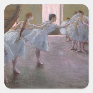 Edgar Degas   Tänzer in der Probe, 1875-1877 Quadratischer Aufkleber