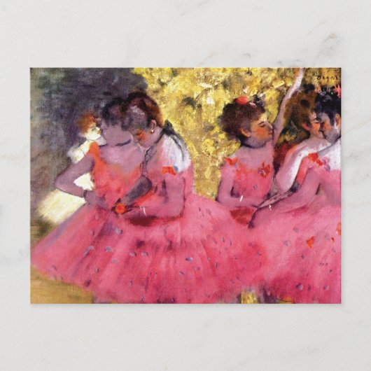 Edgar Degas - Tänzer in Rosa - Balletttanz Lover Postkarte (Vorderseite)