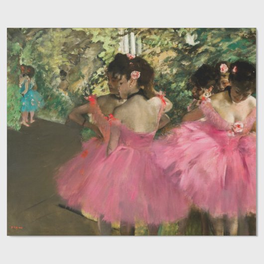 Edgar Degas - Tänzer in Rosa Geschenkpapier (Flach)