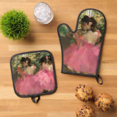 Edgar Degas - Tänzer in Rosa Ofenhandschuh & Topflappen-Set (Oben Unten)