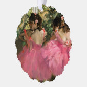 Edgar Degas - Tänzer in Rosa Ornament Karte (Links)