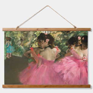 Edgar Degas - Tänzer in Rosa Wandteppich Mit Holzrahmen