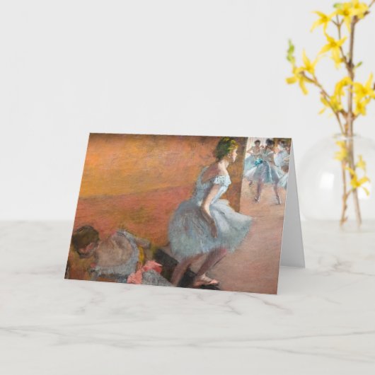 Edgar Degas - Tänzer Klettern auf einer Treppe Karte (Gelbe Blume)