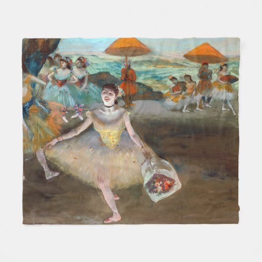 Edgar Degas - Tänzer mit Bouquet, Bowing auf Bühne Fleecedecke (Vorderseite (Horizontal))