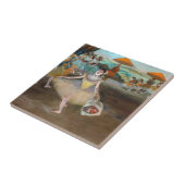 Edgar Degas - Tänzer mit Bouquet, Bowing auf Bühne Fliese (Seite)