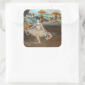 Edgar Degas - Tänzer mit Bouquet, Bowing auf Bühne Quadratischer Aufkleber (Tasche)