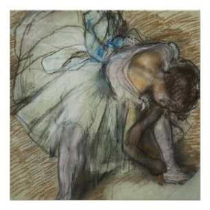 Edgar Degas - Tänzer passen ihren Schuh an Poster