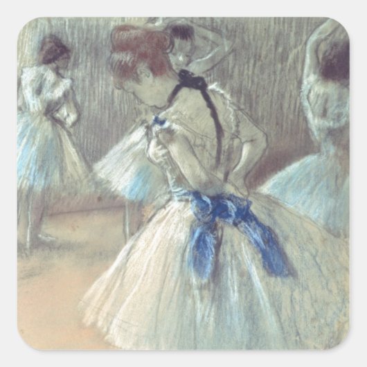 Edgar Degas | Tänzer Quadratischer Aufkleber (Vorderseite)