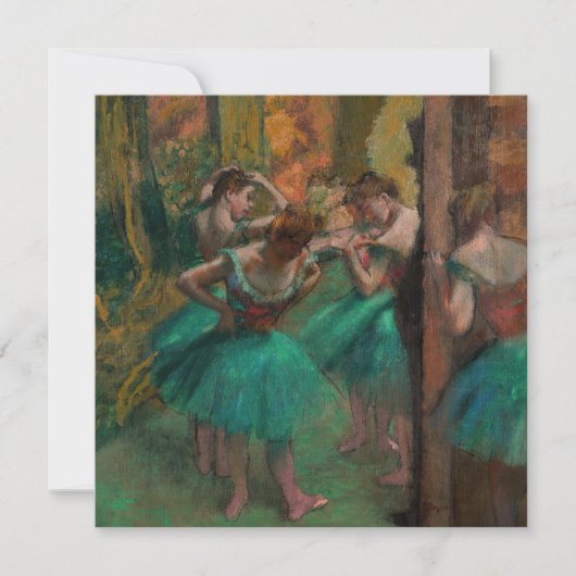 Edgar Degas - Tänzer, Rosa und Grün Einladung (Vorderseite)