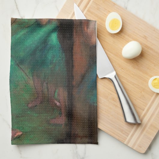 Edgar Degas - Tänzer, Rosa und Grün Geschirrtuch (Viertel Falte)