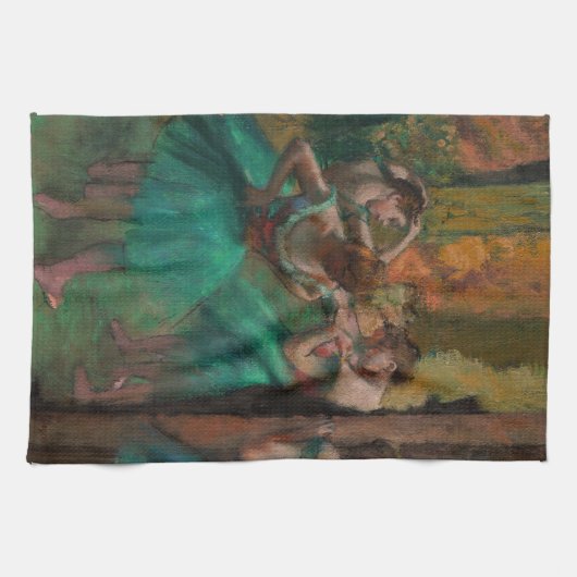 Edgar Degas - Tänzer, Rosa und Grün Geschirrtuch (Horizontal)