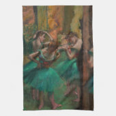 Edgar Degas - Tänzer, Rosa und Grün Geschirrtuch (Vertikal)
