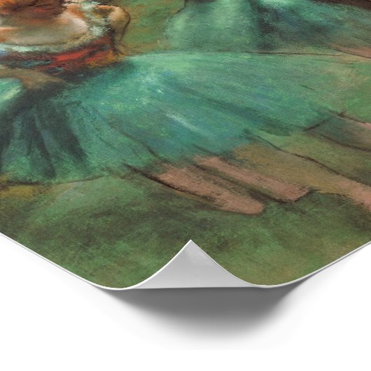 Edgar Degas - Tänzer, Rosa und Grün Poster (Ecke)