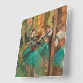 Edgar Degas - Tänzer, Rosa und Grün Quadratische Wanduhr (Winkel)