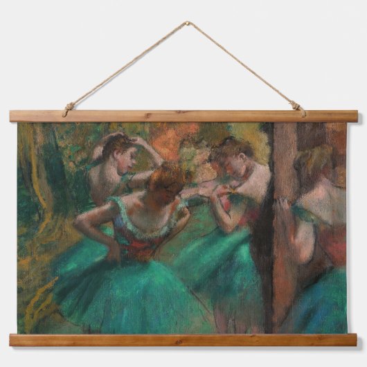 Edgar Degas - Tänzer, Rosa und Grün Wandteppich Mit Holzrahmen (Vorne)