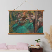 Edgar Degas - Tänzer, Rosa und Grün Wandteppich Mit Holzrahmen (Schlafzimmer)