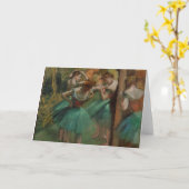 Edgar Degas-Tänzer rosa und grüne Gruß-Karte Karte (Gelbe Blume)