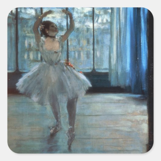 Edgar Degas | Tänzer vor einem Fenster Quadratischer Aufkleber (Vorderseite)