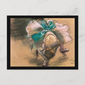 Edgar Degas Tänzerin bindet ihre Schuhbänder Postkarte