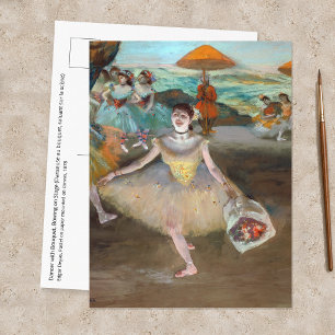 Edgar Degas - Tänzerin mit Blumenstrauß, verbeugt Postkarte