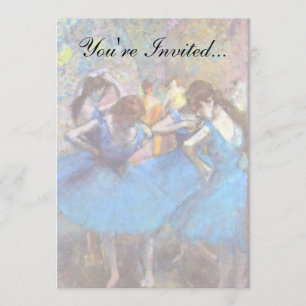 Edgar Degas - Tänzerinnen in Blau - Balletttanzlie Einladung