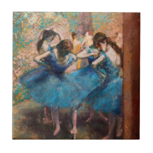 Edgar Degas - Tänzerinnen in blau Fliese