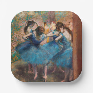 Edgar Degas - Tänzerinnen in blau Pappteller