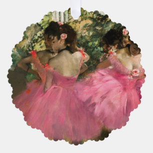 Edgar Degas - Tänzerinnen in Rosa Ornament Karte