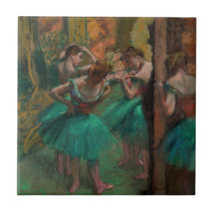 Edgar Degas - Tänzerinnen, Rosa und Grün Fliese