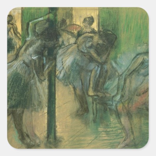 Edgar Degas | Tänzerproben Quadratischer Aufkleber (Vorderseite)