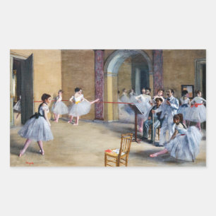 Edgar Degas - Tanzfoyer, Oper rue Le Peletier Rechteckiger Aufkleber