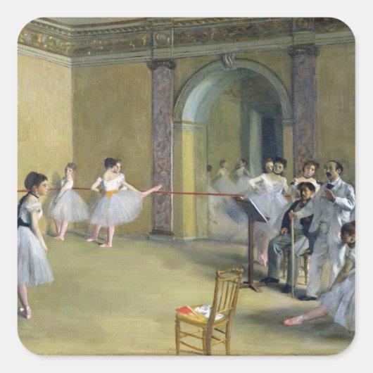 Edgar Degas | Tanzfoyer Quadratischer Aufkleber (Vorderseite)