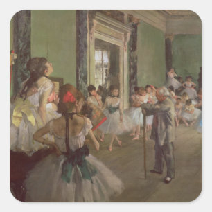 Edgar Degas  Tanzklasse, c.1873-76 Quadratischer Aufkleber