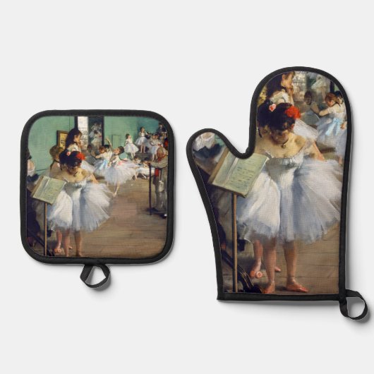 Edgar Degas - The Dance Class Ofenhandschuh & Topflappen-Set (Vorderseite)