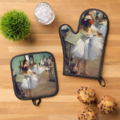 Edgar Degas - The Dance Class Ofenhandschuh & Topflappen-Set (Oben Unten)