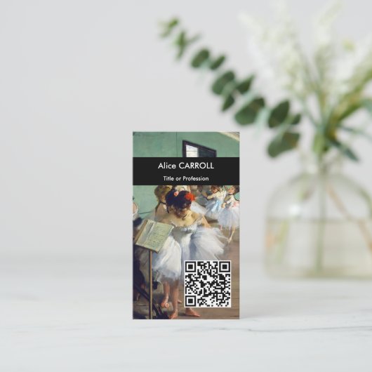 Edgar Degas - The Dance Class - QR Code Visitenkarte (Stehend Vorderseite)