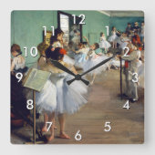 Edgar Degas - The Dance Class Quadratische Wanduhr (Vorderseite)