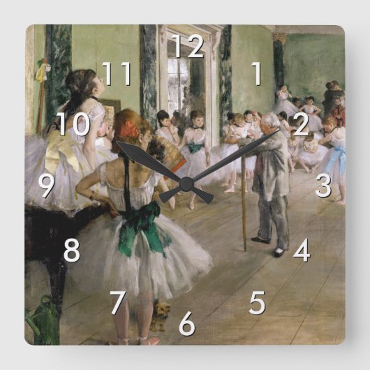 Edgar Degas - The Dance Class Quadratische Wanduhr (Vorderseite)