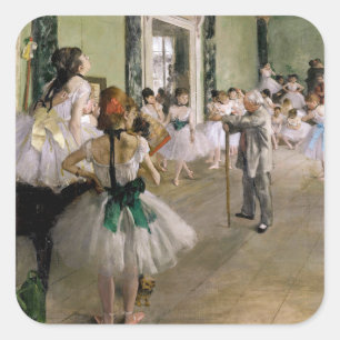 Edgar Degas - The Dance Class Quadratischer Aufkleber