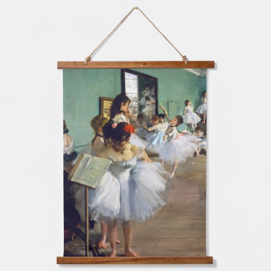 Edgar Degas - The Dance Class Wandteppich Mit Holzrahmen (Vorderseite)