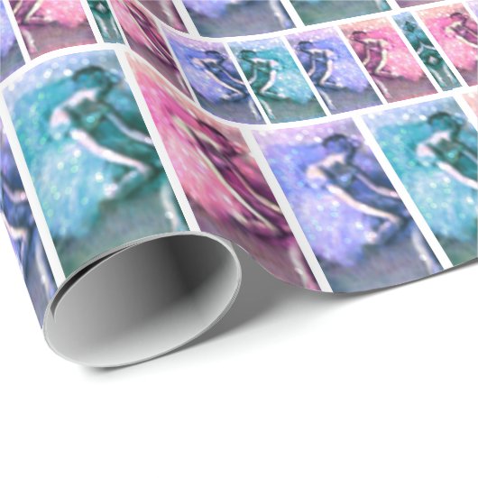 Edgar Degas The Dancer Pastel Ballerina Sparkle Geschenkpapier (Rolleneckpunkt)